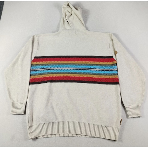 Jeff Staple Pigeon Sweater Mens 2XL Beige Hooded Striped Knit Casual Streetwear - Picture 2 of 14